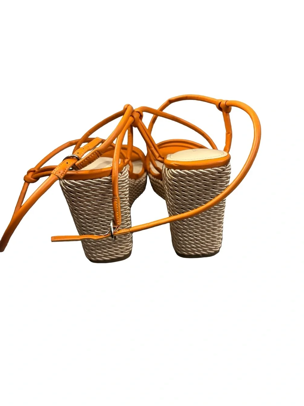 Marc Fisher Orange Resortwear Minimalist Coastal  Strappy Wedge Sandals Size 9M
